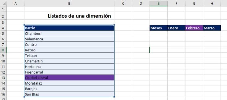 Función INDICE en excel