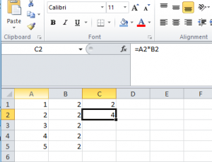 Referencia relativa en excel.