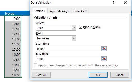 Validación de datos en Excel
